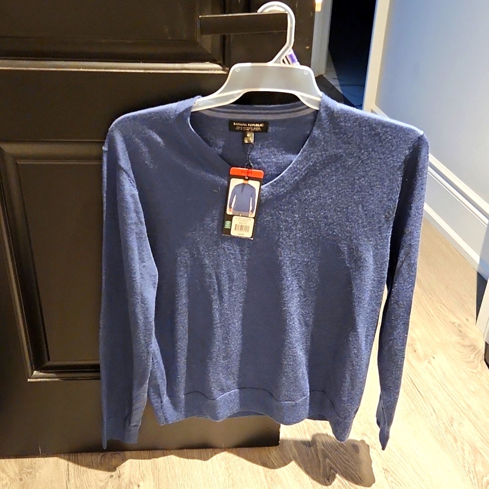 Banana Republic Blue V-Neck Sweater